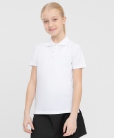 Футболка-поло с коротким рукавом белая Button Blue, школьная форма для девочек  фото, kupilegko.ru